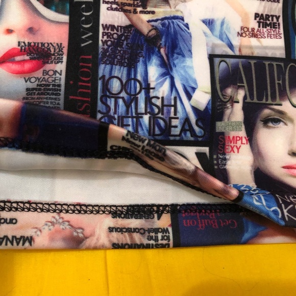 2-piece top and mini skirt cool with magazine covers - Picture 9 of 9